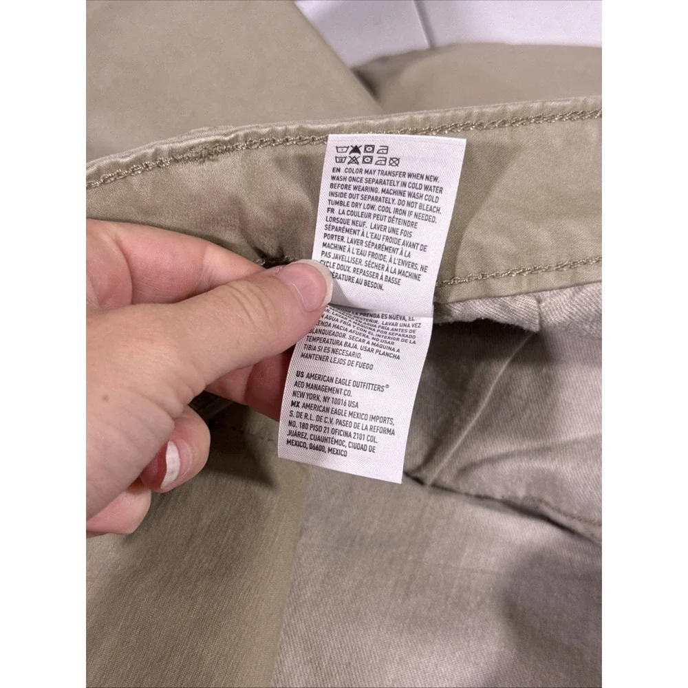 American‎ Eagle Jeans Mens Size 36x32 Beige Stretch Straight Leg Casual Office